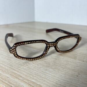 Jimmy Crystal Eyeglasses Frames Tortoise Shell W/ Rhinestones